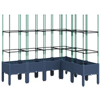 Fioriera Giardino con Graticcio Grigio Blu 160x120x142,5 cm PP 367966