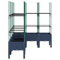 Fioriera Giardino con Graticcio Grigio Blu 160x120x142,5 cm PP 367966