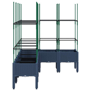 Fioriera Giardino con Graticcio Grigio Blu 160x120x142,5 cm PP 367966