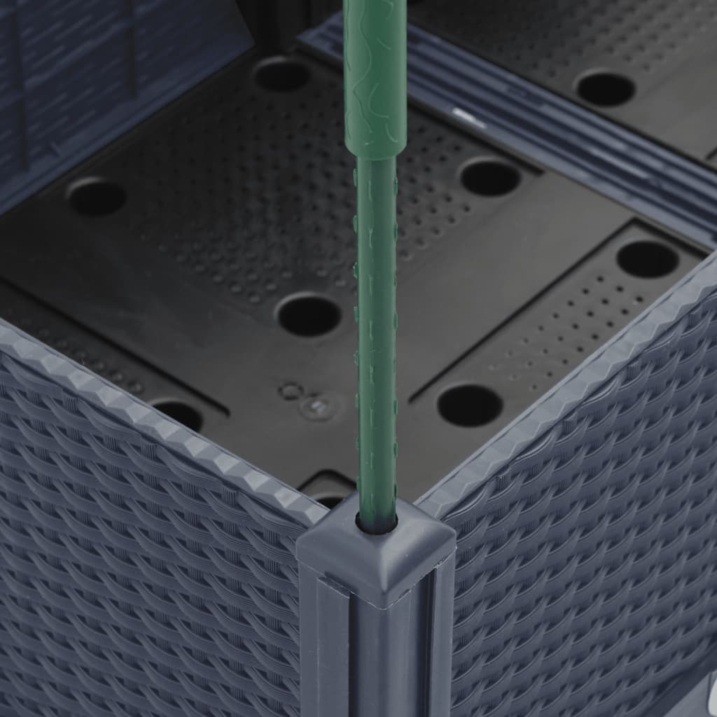 Fioriera rialzata per piante fiori terrazza giardino con traliccio 160 x 120 x 1425 cm PP grigio 02_0038255