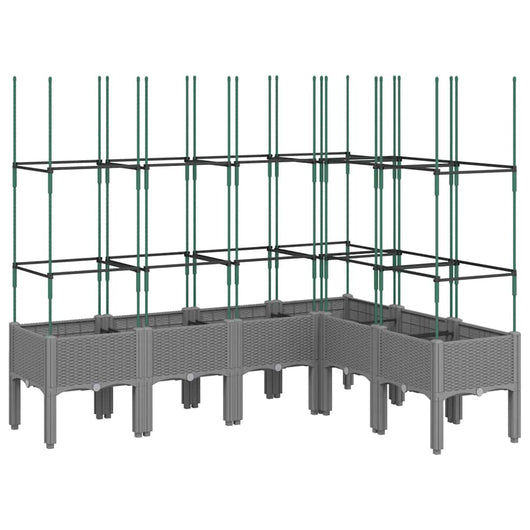 Fioriera Giardino con Graticcio Grigio 160x120x142,5 cm PP