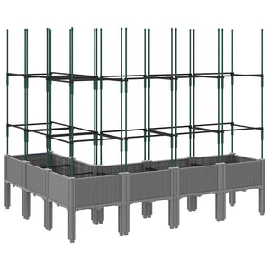 Fioriera Giardino con Graticcio Grigio 160x120x142,5 cm PP 367967