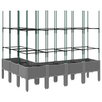 Fioriera Giardino con Graticcio-Vaso da Esterno-Contenitore per Piante Grigio 160x120x142,5 cm PP