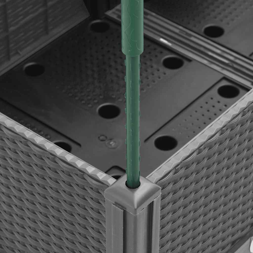 Fioriera Giardino con Graticcio-Vaso da Esterno-Contenitore per Piante Grigio 160x120x142,5 cm PP