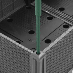 Fioriera Giardino con Graticcio-Vaso da Esterno-Contenitore per Piante Grigio 160x120x142,5 cm PP