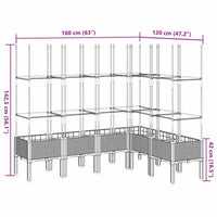 Fioriera Giardino con Graticcio Grigio 160x120x142,5 cm PP 367967