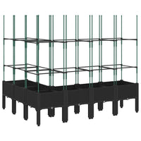 Fioriera da Giardino con Traliccio Nera 160x120x142,5 cm in PP 367968