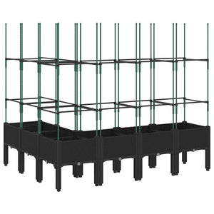 Fioriera da Giardino con Traliccio Nera 160x120x142,5 cm in PP 367968