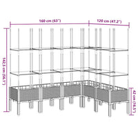 Fioriera da Giardino con Traliccio Nera 160x120x142,5 cm in PP 367968