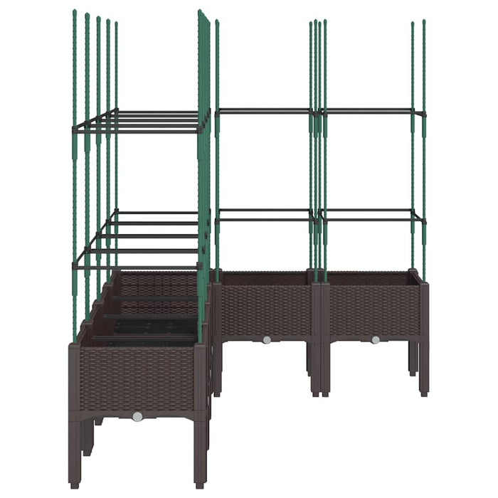 Fioriera Giardino con Graticcio Marrone 160x120x142,5 cm in PP 367970