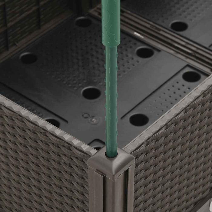 Fioriera Giardino con Graticcio-Vaso da Esterno-Contenitore per Piante Marrone 160x120x142,5 cm in PP