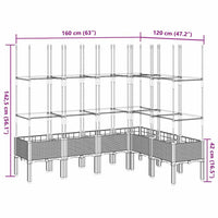 Fioriera Giardino con Graticcio-Vaso da Esterno-Contenitore per Piante Marrone 160x120x142,5 cm in PP