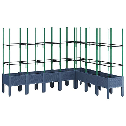 Fioriera Giardino con Traliccio Grigio Blu 200x160x142,5 cm PP 367971