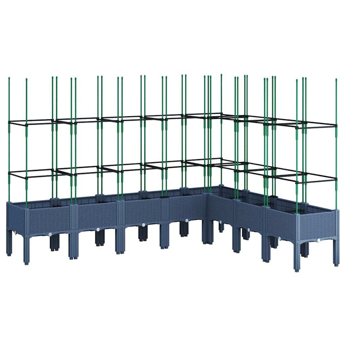 Fioriera Giardino con Traliccio Grigio Blu 200x160x142,5 cm PP 367971