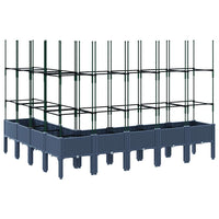 Fioriera Giardino con Traliccio-Vaso da Esterno-Contenitore per Piante Grigio Blu 200x160x142,5 cm PP