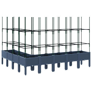 Fioriera Giardino con Traliccio Grigio Blu 200x160x142,5 cm PP 367971