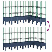 Fioriera Giardino con Traliccio-Vaso da Esterno-Contenitore per Piante Grigio Blu 200x160x142,5 cm PP