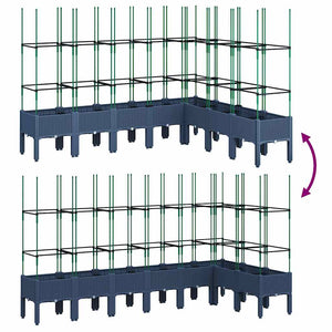 Fioriera Giardino con Traliccio Grigio Blu 200x160x142,5 cm PP 367971