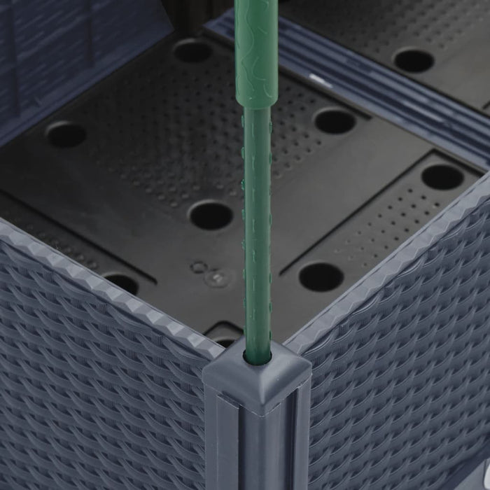 Vassoio per fioriera aiuola rialzata piante fiori terrazza giardino con traliccio 200 x 160 x 142,5 cm PP grigio 02_0038279