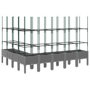 Fioriera Giardino con Traliccio Grigio 200x160x142,5 cm PP