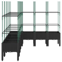 Fioriera da Giardino con Traliccio Nera 200x160x142,5 cm in PP 367973