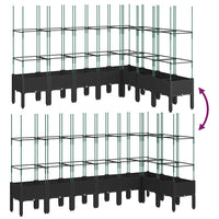 Fioriera da Giardino con Traliccio Nera 200x160x142,5 cm in PP