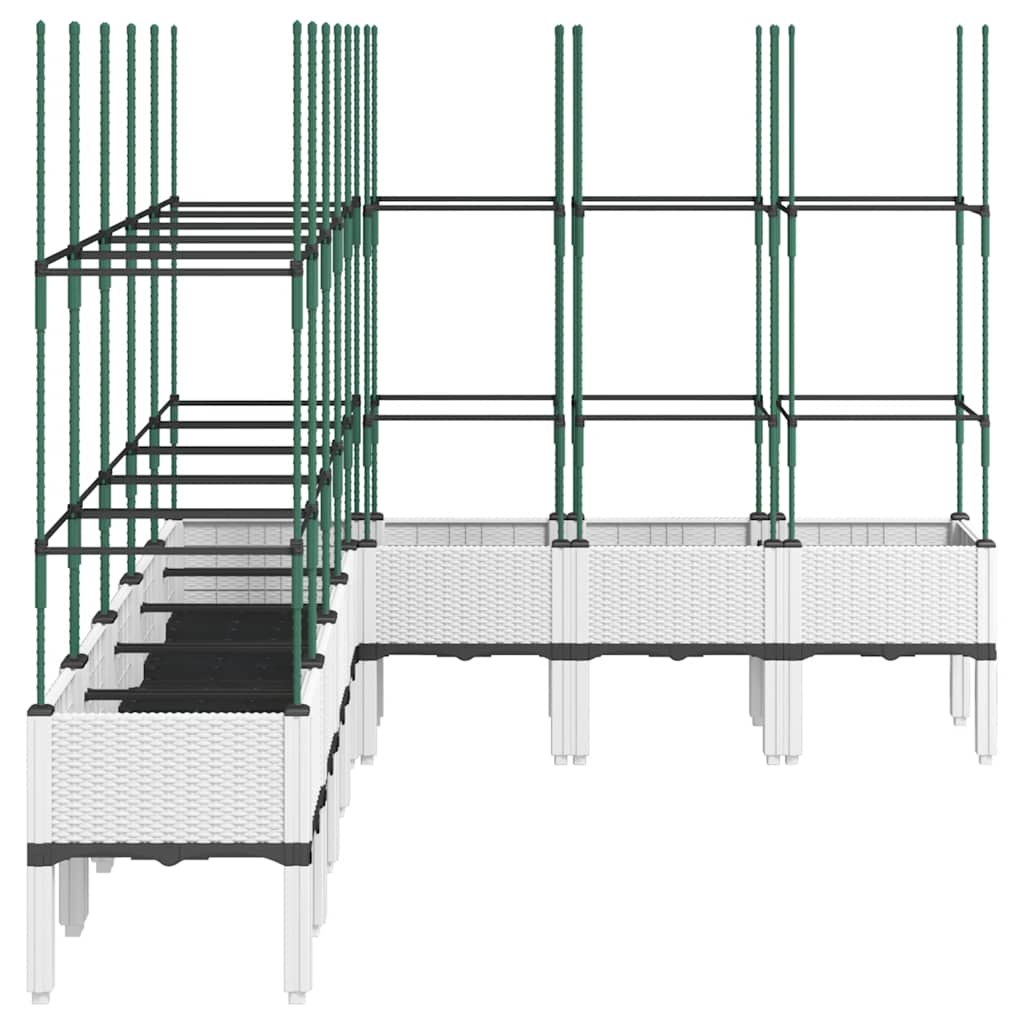 Fioriera da Giardino con Traliccio Bianco 200x160x142,5cm in PP 367974