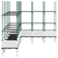 Fioriera da Giardino con Traliccio Bianco 200x160x142,5cm in PP 367974