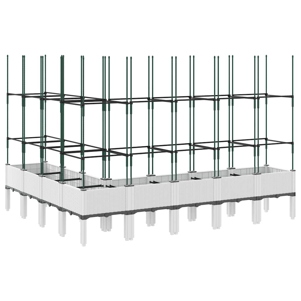 Fioriera da Giardino con Traliccio Bianco 200x160x142,5cm in PP 367974