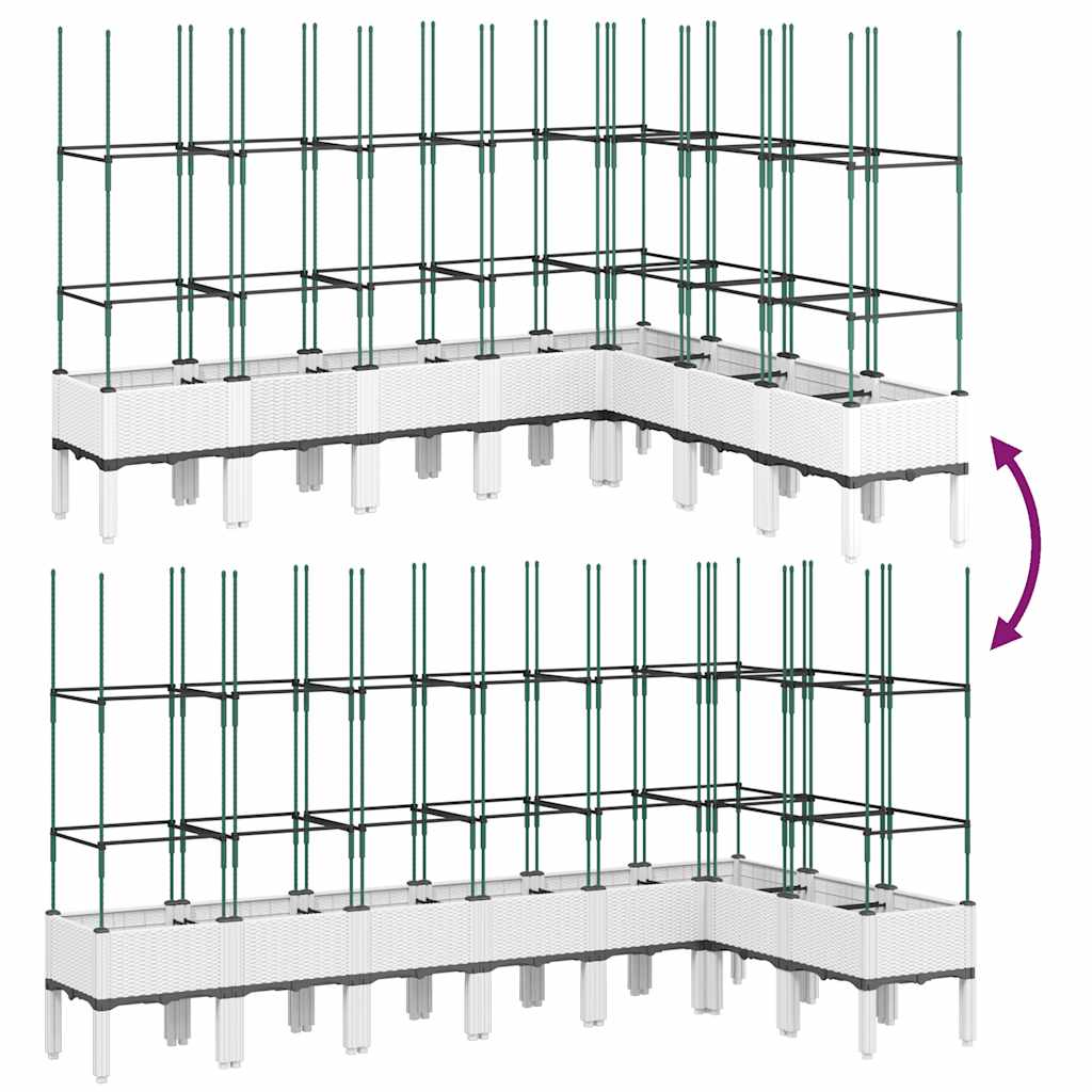 Fioriera da Giardino con Traliccio Bianco 200x160x142,5cm in PP 367974