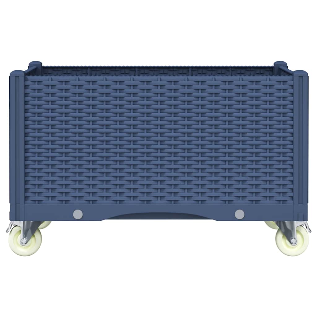 Fioriera da Giardino con Ruote Grigio Blu 80x50x54 cm in PP 367976