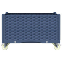 Fioriera da Giardino con Ruote Grigio Blu 80x50x54 cm in PP 367976