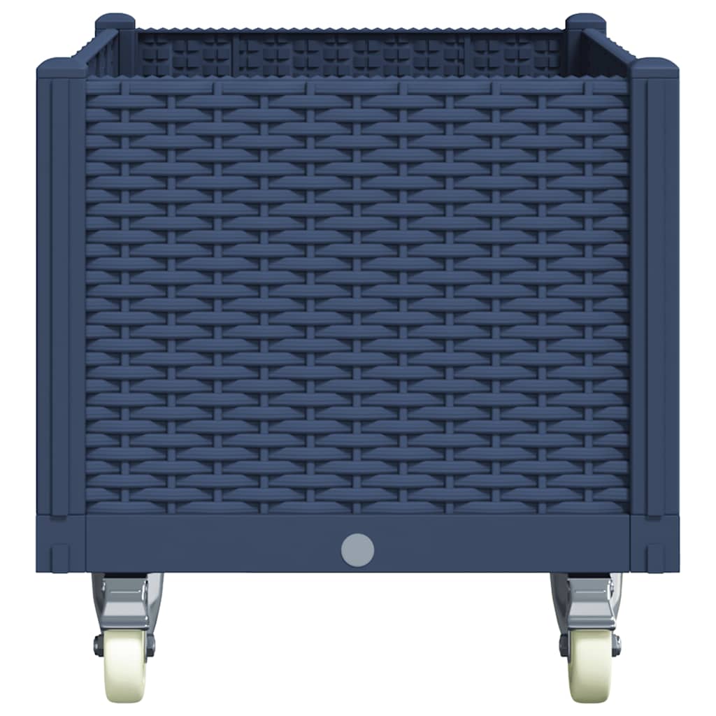 Fioriera da Giardino con Ruote Grigio Blu 80x50x54 cm in PP 367976