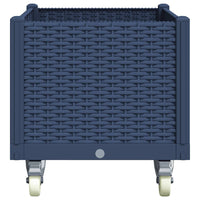 Fioriera da Giardino con Ruote Grigio Blu 80x50x54 cm in PP 367976