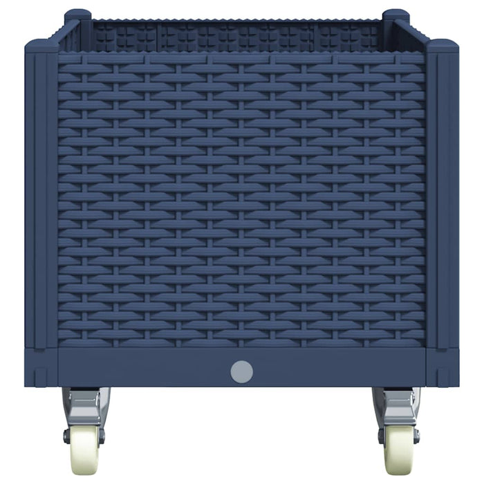 Fioriera da Giardino con Ruote Grigio Blu 80x50x54 cm in PP 367976