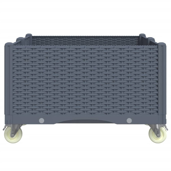 Fioriera da Giardino con Ruote Grigio Blu 100x80x54 cm in PP 367977