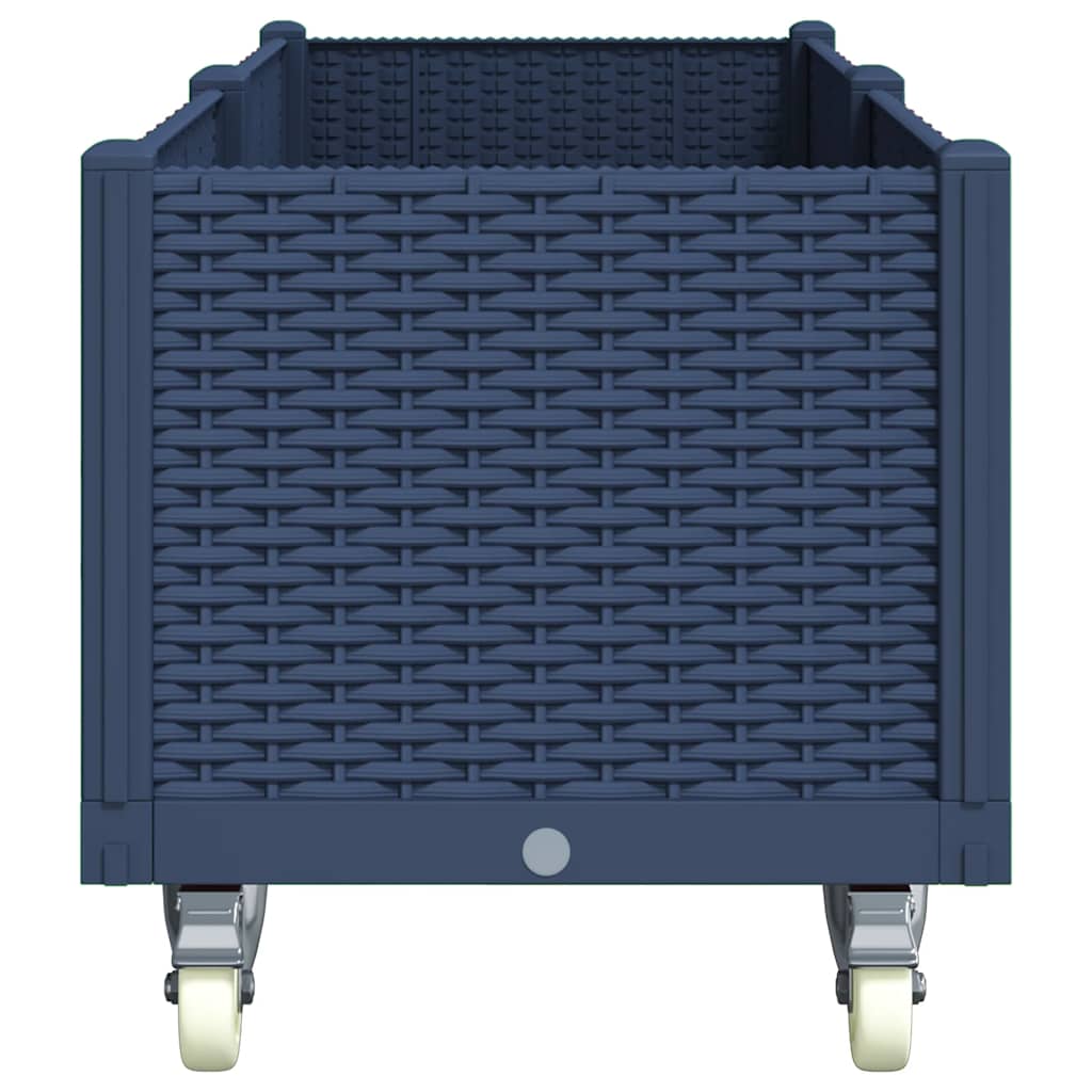 Fioriera Giardino con Ruote Grigio Blu 160x50x54 cm PP 367979