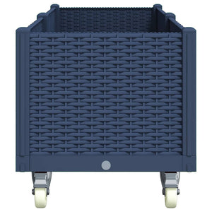 Fioriera Giardino con Ruote Grigio Blu 160x50x54 cm PP 367979