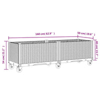 Fioriera Giardino con Ruote Grigio Blu 160x50x54 cm PP 367979
