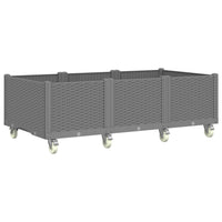 Fioriera da Giardino con Ruote Grigio Chiaro 150x80x54 cm in PP 367983