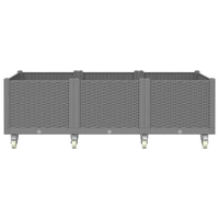 Fioriera da Giardino con Ruote Grigio Chiaro 150x80x54 cm in PP 367983