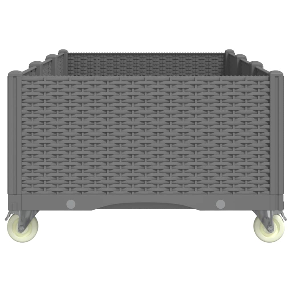 Fioriera da Giardino con Ruote Grigio Chiaro 150x80x54 cm in PP 367983