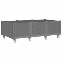 Fioriera da Giardino con Ruote Grigio Chiaro 150x80x54 cm in PP 367983