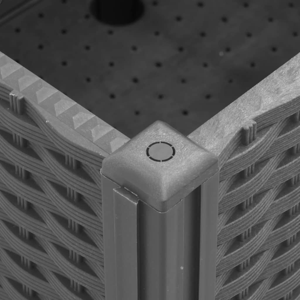 Fioriera da Giardino con Ruote Grigio Chiaro 150x80x54 cm in PP 367983