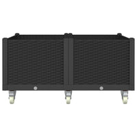 Fioriera da Giardino con Ruote Nera 100x80x54 cm in PP 367987