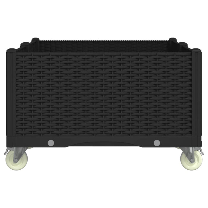 Fioriera da Giardino con Ruote Nera 100x80x54 cm in PP 367987