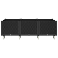 Fioriera da Giardino con Ruote Nera 150x80x54 cm in PP 367988
