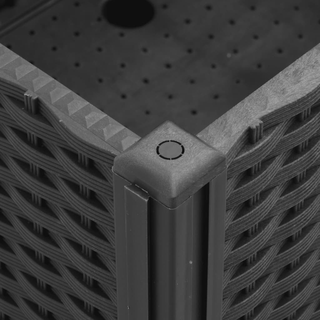 Fioriera da Giardino con Ruote Nera 150x80x54 cm in PP 367988