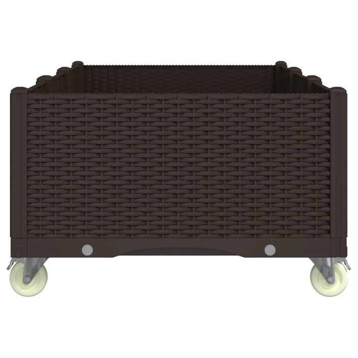 Fioriera da Giardino con Ruote Marrone 150x80x54 cm in PP 367998
