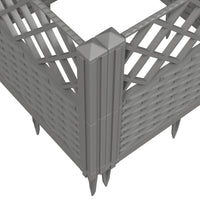 Vassoio per fioriera aiuola rialzata piante fiori terrazza giardino con paletti trasparenti 123,5 x 43,5 x 43,5 cm PP grigio 02_0038205